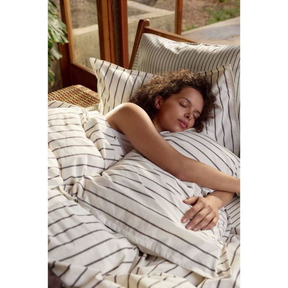 Full/Queen Casual Organic Cotton Wide Stripe Duvet Cover Set French Press Stripe - Picture 4 of 4